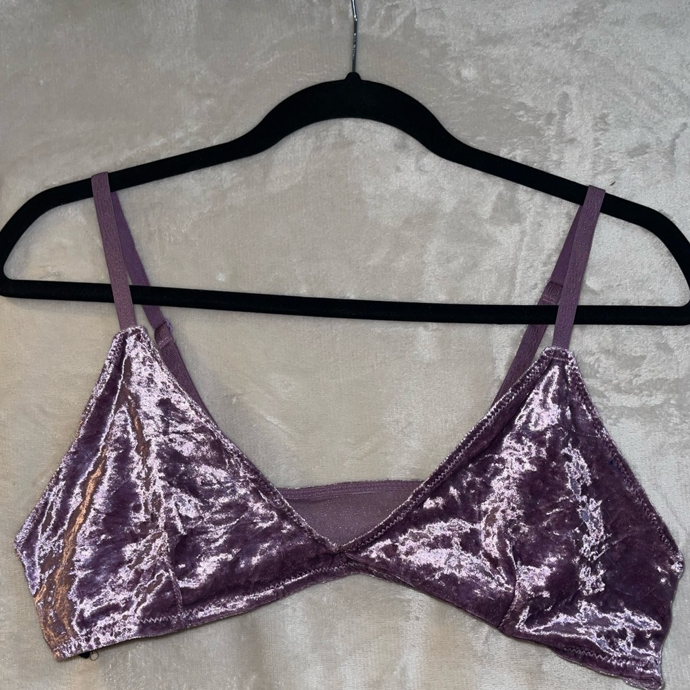 Urban Outfitters Velour Lavender Bralette